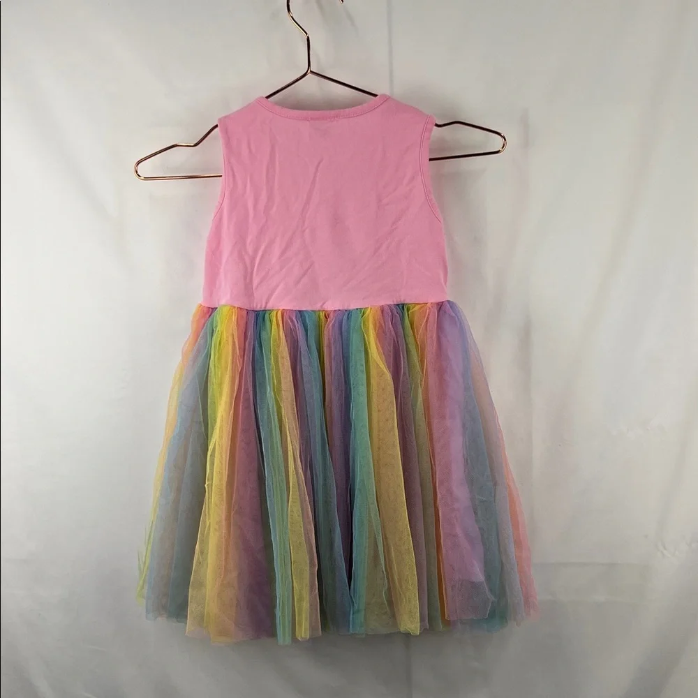 Girl’s Tutu Dress - 2 Pack - Pink Rainbow Bunny - Mint Green - Size 8